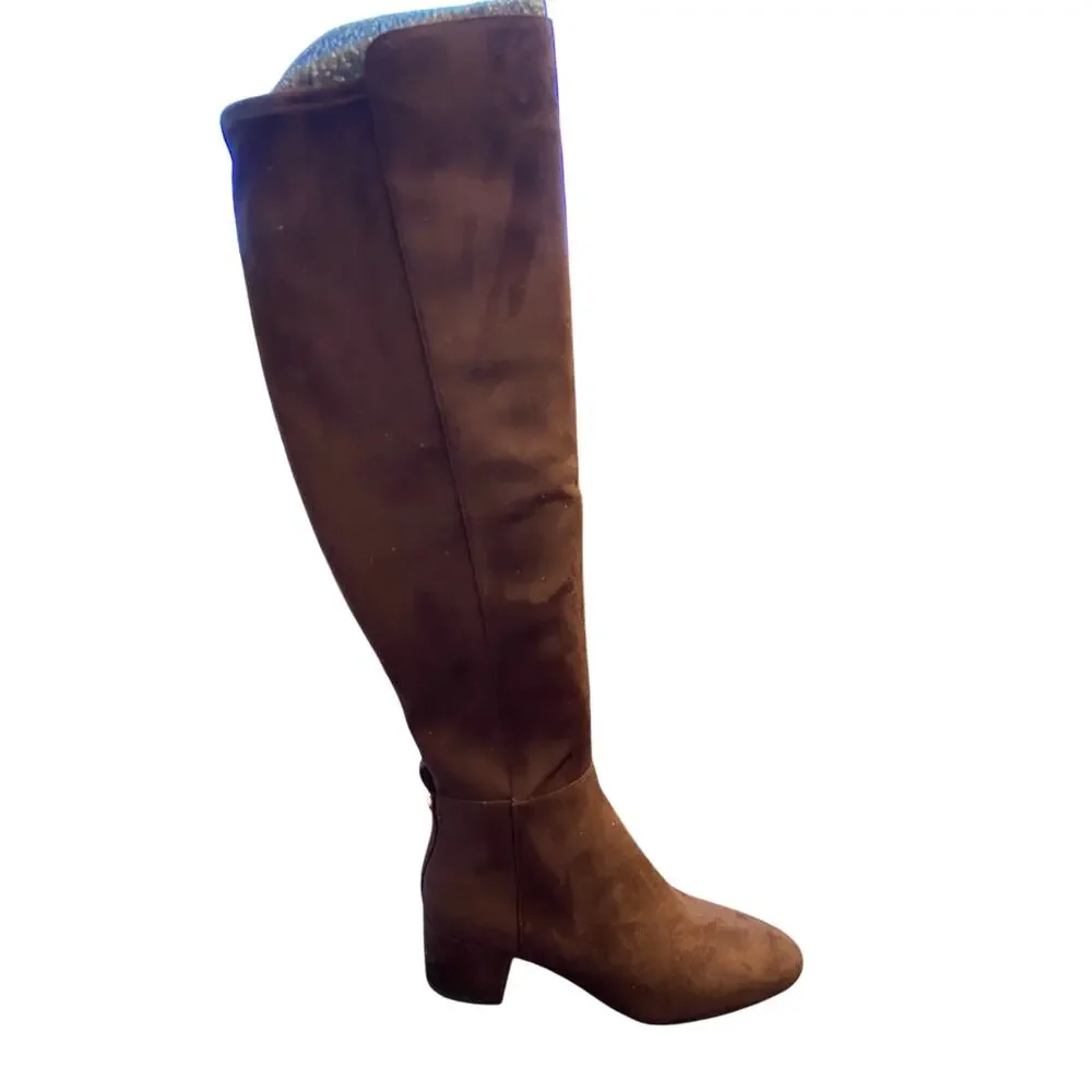 Michael Kors Braden Mid Boots Block Heel Faux Suede Going Out Fall Festival 5.5M